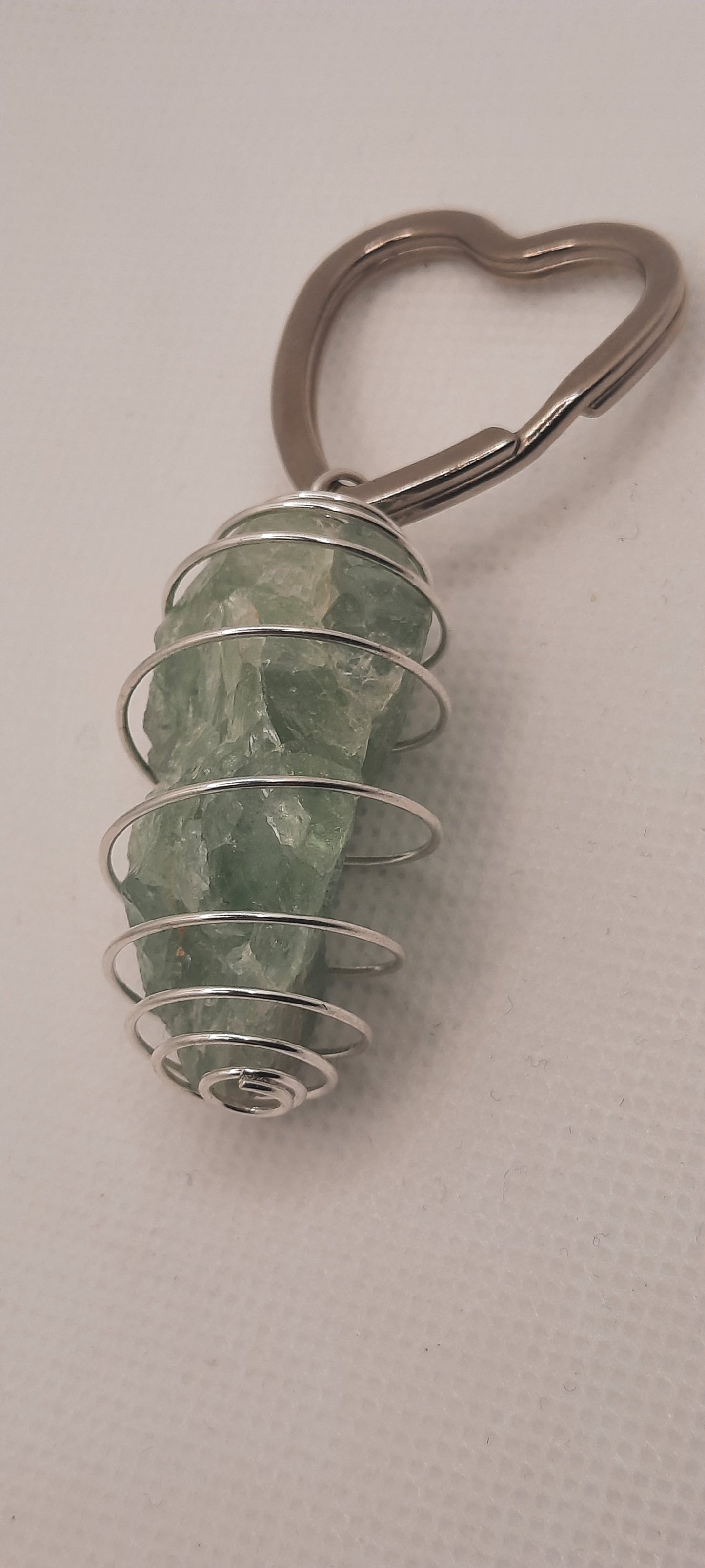 BG Signature Collection Raw Green Fluorite Heart Keychain