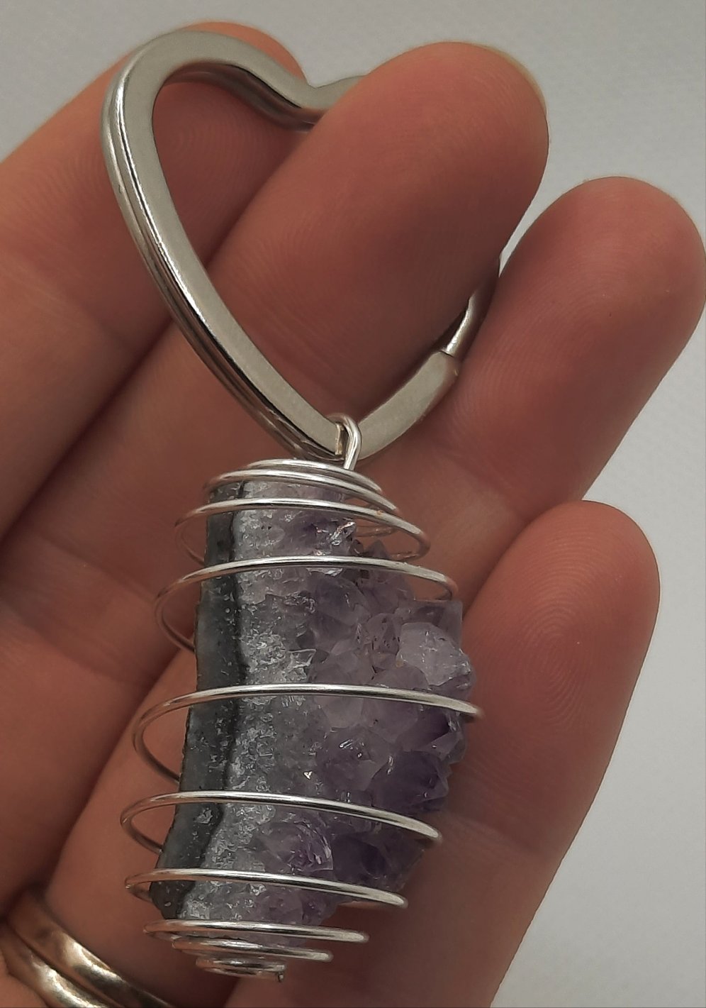 BG Signature Collection Purple Geode Heart Keychain