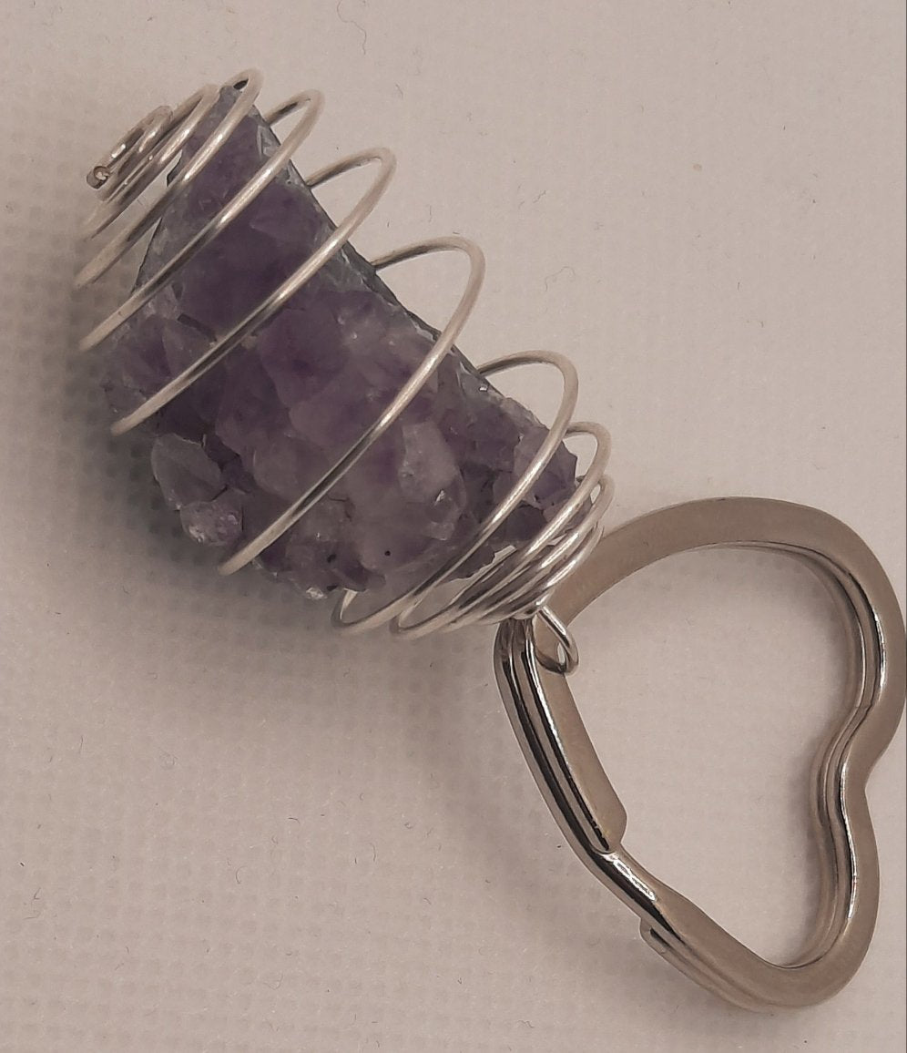 BG Signature Collection Purple Geode Heart Keychain