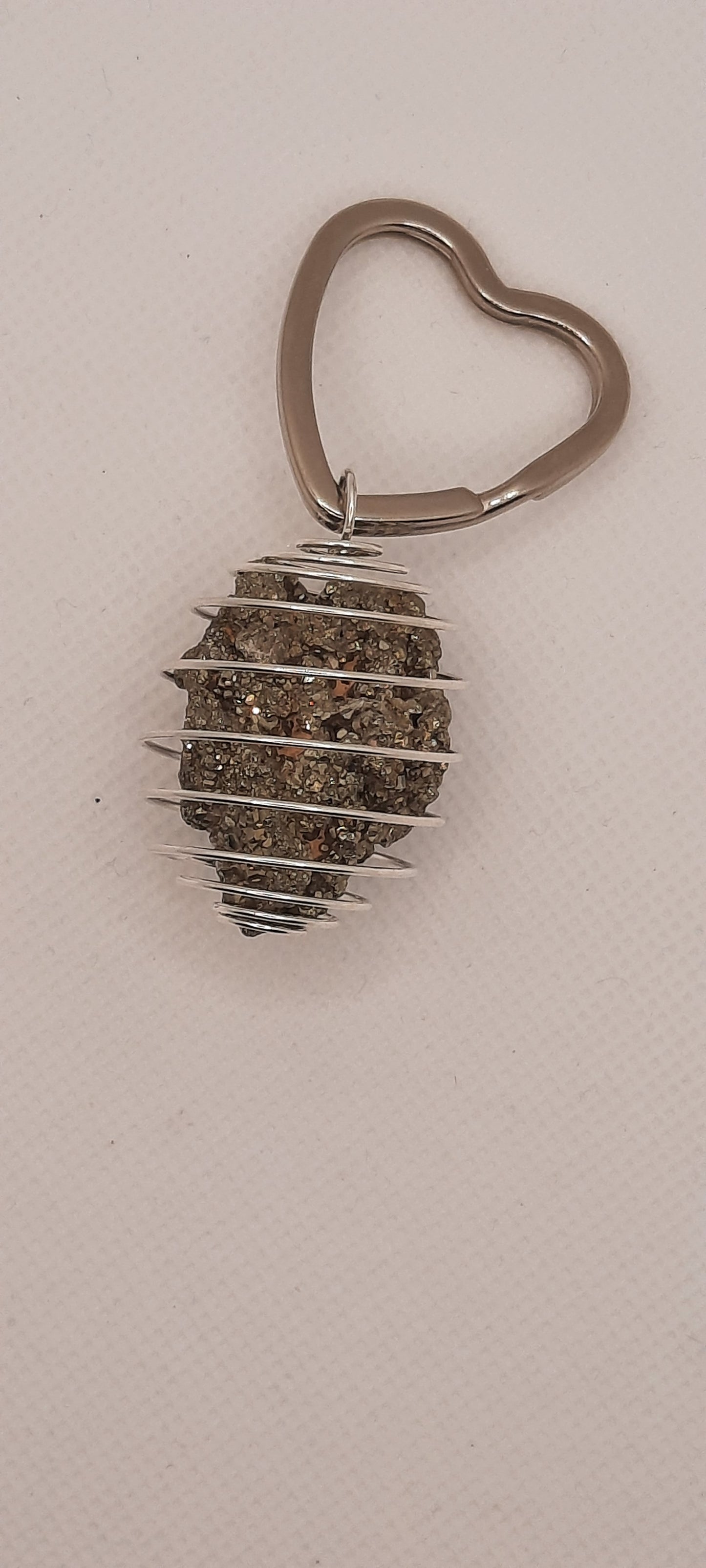 BG Signature Collection Pyrite Large Heart Keychain