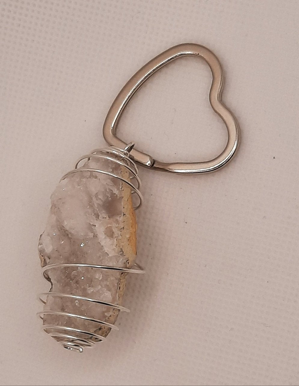 BG Signature Collection Clear Crystal Geode Heart Keychain Large